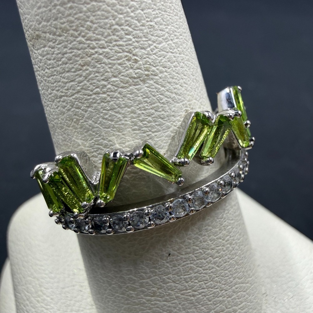 Bomb Party Love‎ Me True Size 8 Ring Lab Peridot RBP6375 Rhodium Plated